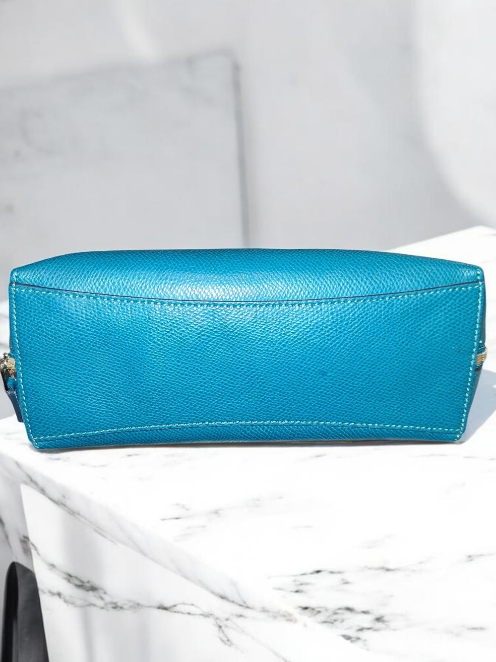 Coach Teal Leather Zip Pouch - Picture 5 of 6